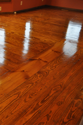 Waxed wooden floor